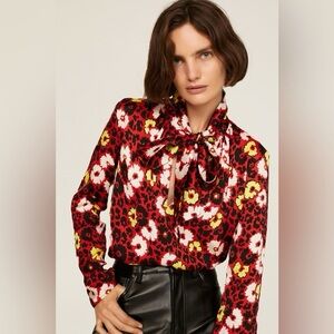 ✔️#95 BNWT THE KOOPLES WILD BLOSSOM TIE NECK TOP